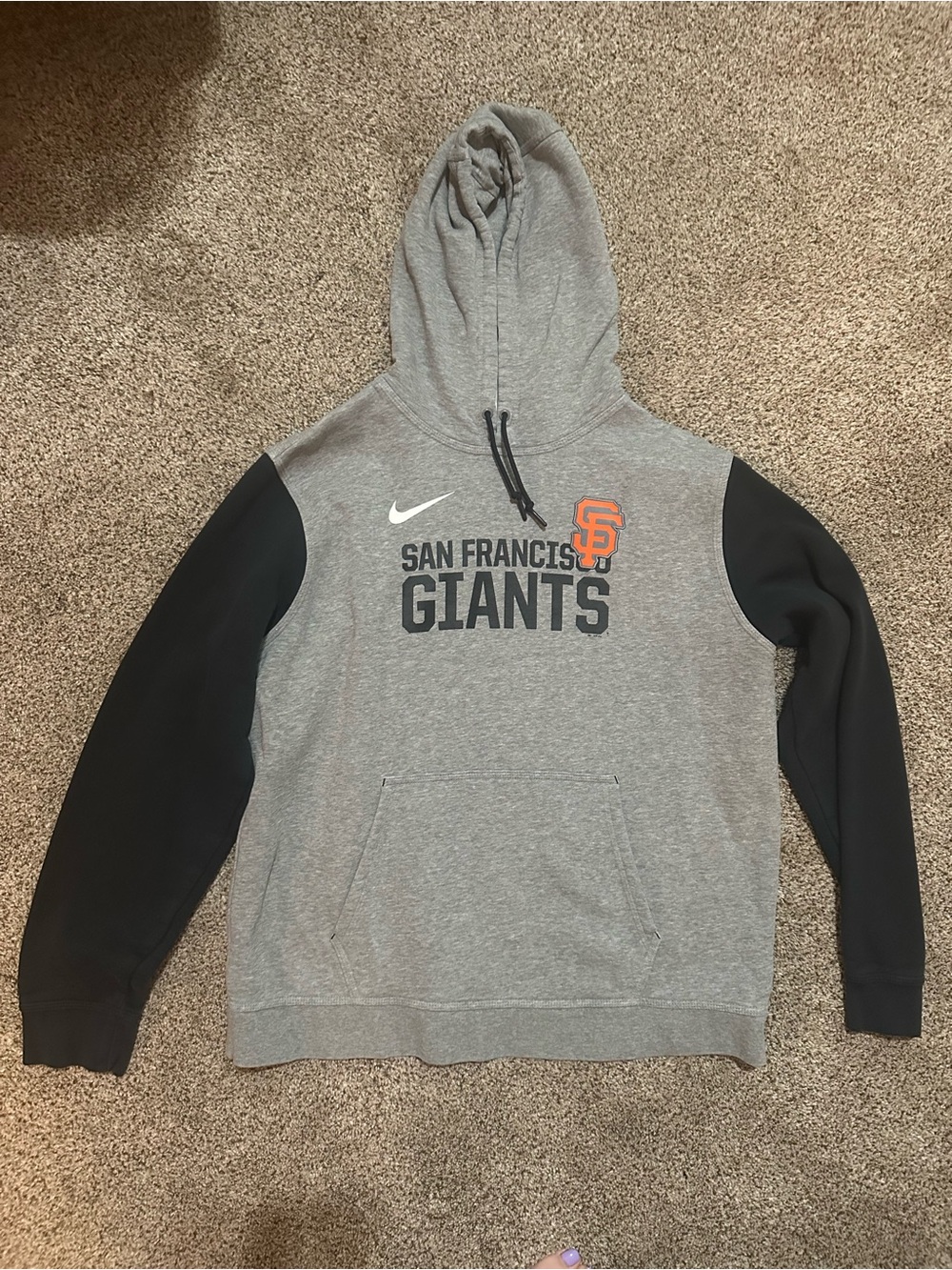 Nike Grey, Black & Orange San Francisco Giants Pullover Hoodie